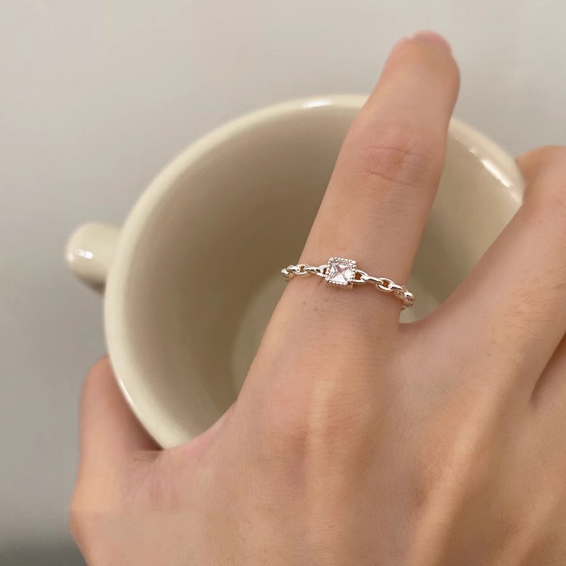 Roselife Korea S925 Perak Zirkon Busur Kupu-Kupu Beruntung Mutiara Cincin Untuk Wanita Gadis Manis Cinta Cincin Pernikahan Pertunangan Pesta Teman Pasangan Jari Perhiasan Aksesoris