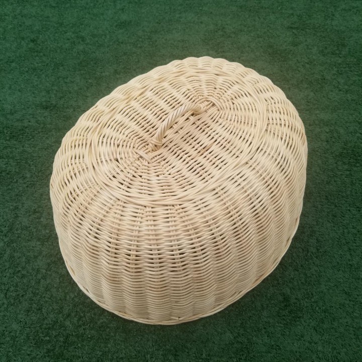 Kerajinan Tangan Rotan - Tudung Saji Oval Tinggi - Kecil - 18x34x40cm