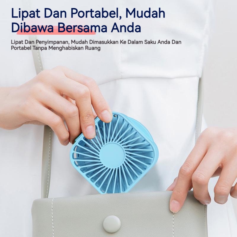 【COD】Kipas Portable Leher Gantung/Kipas Angin Portable Mini Lipat/Kipas Mini Powerbank 500MAH Portable Pocket Kipas