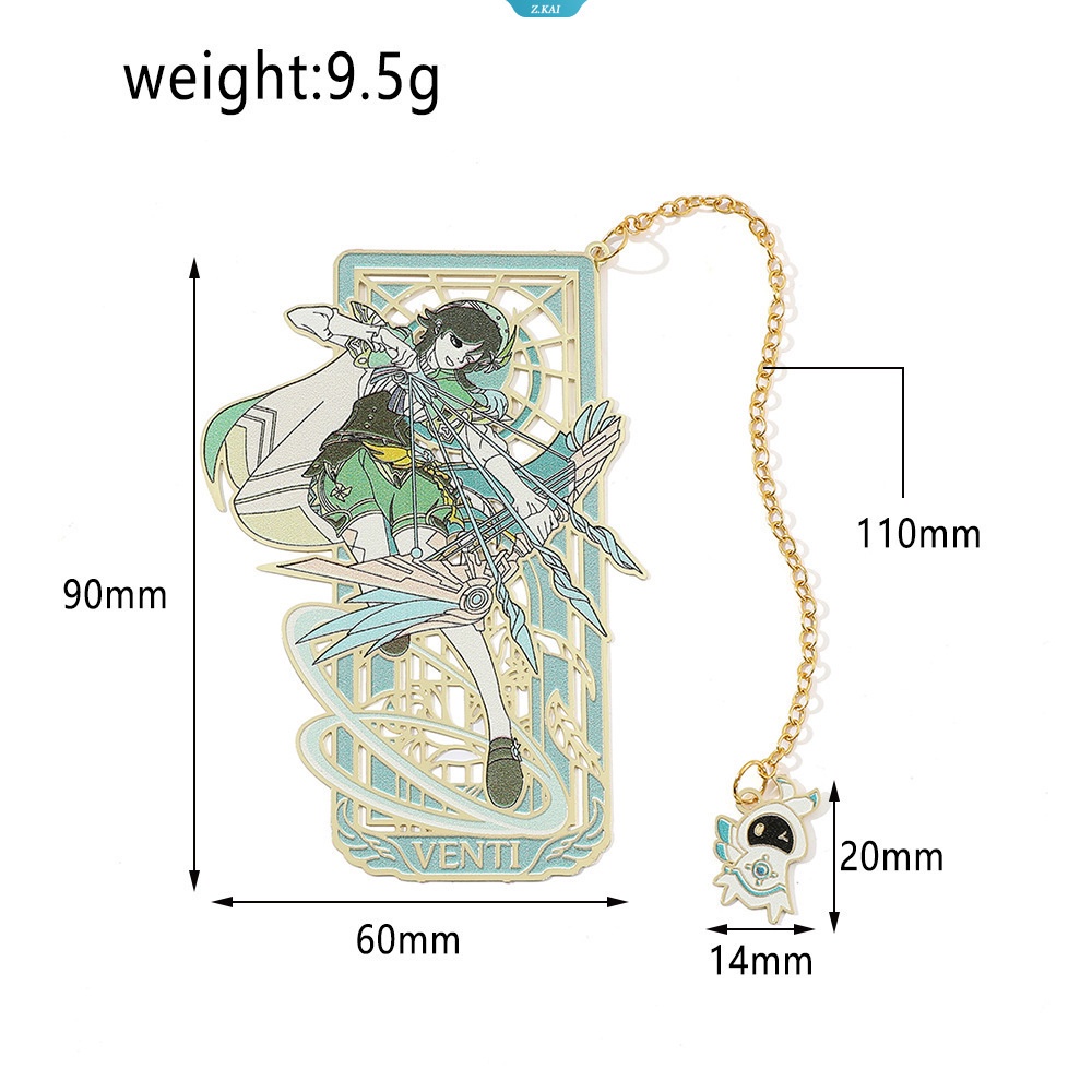 Genshin Impact Metal Bookmark Xiao Kaedehara Kazuha Melubangi Penanda Buku Perlengkapan Sekolah Alat Tulis Siswa Hadiah Anak [ZK]