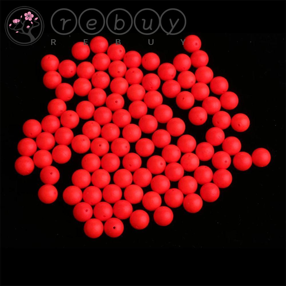 Rebuy 50pcs Pelampung Memancing Aksesoris Pelampung Manik-Manik Pelampung Bobbers Busa Mogok Indikator Bobbers Neon Drift Ball