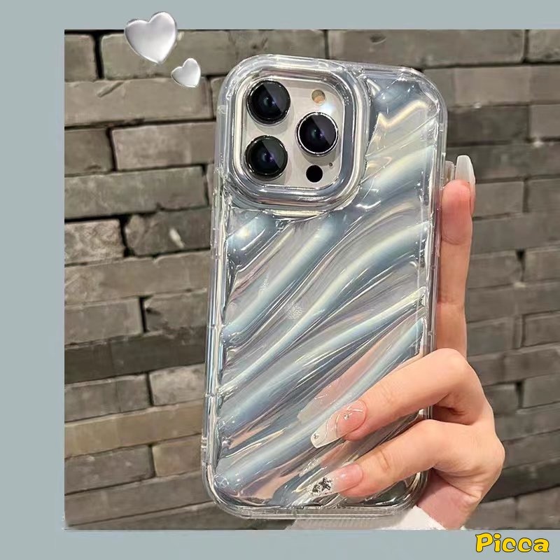 Casing Kartu Laser Mewah Macaron Simple Mempesona Kompatibel Untuk IPhone 7Plus XR 11 14 13 12 Pro MAX X XS MAX Se2020 6 6S 7 8 Plus 3D Stereo Motif Korgasi Bening Ponsel Cover