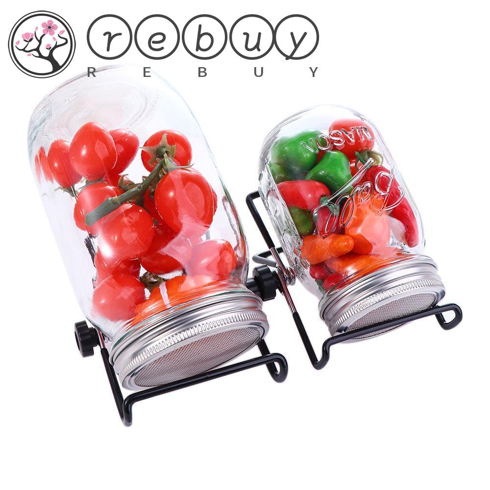 Rebuy Sprouting Jar Kit 16/32oz with Stand Wide Mouth Penutup Perkecambahan Organik