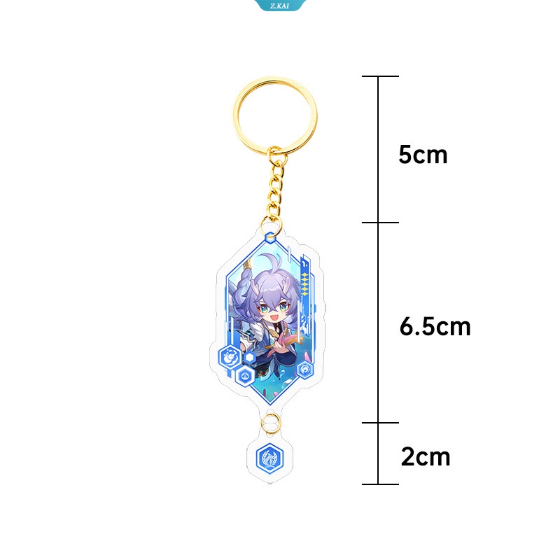 Anime Honkai Star Rai Dan Heng Maret 7th Murata Himeko Bronya Zaychik Kafka Blade Silver Wolf Pendant Gantungan Kunci Ransel Siswa Gold Keyring Charm Aksesoris [ZK]