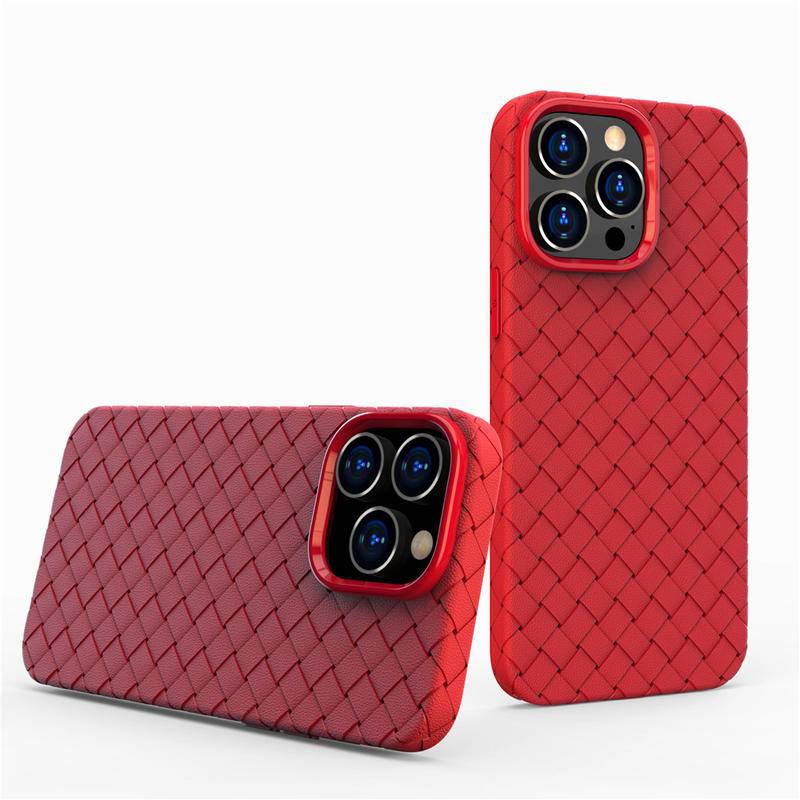 IPHONE Casing Ponsel TPU Kulit Ultra-Tipis Bernapas Mewah Untuk iPhone14 13 Pro Max14 Plus Braided Mesh Soft Cover Untuk iPhone14 iPhone13 iPhone14Plus