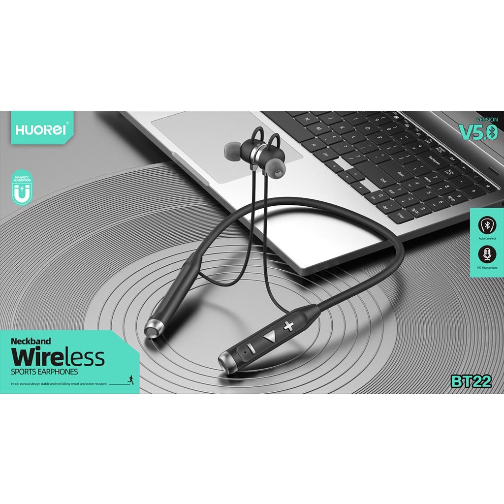 HUOREI Neckband Wireless Sport Earphone Magnetic BT22