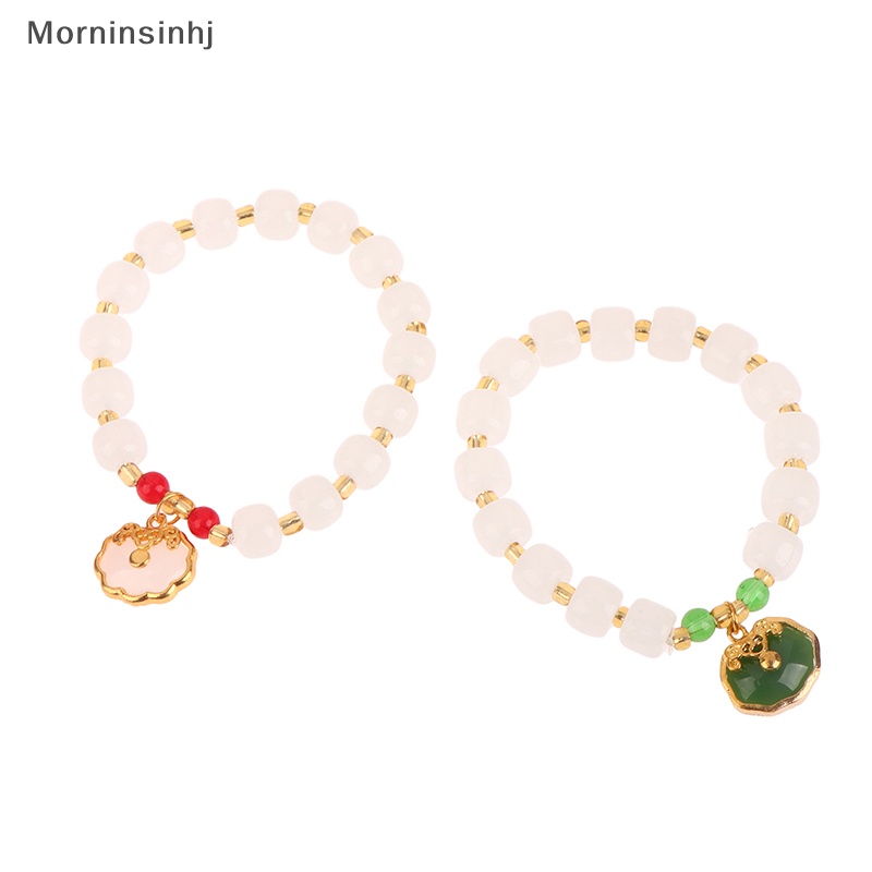 Mornin Trendi 2023New Model Gelang Manik-Manik Giok Imitasi Untuk Wanita Aksesoris Pesta Daily Fashion Matching Hadiah Ulang Tahun id