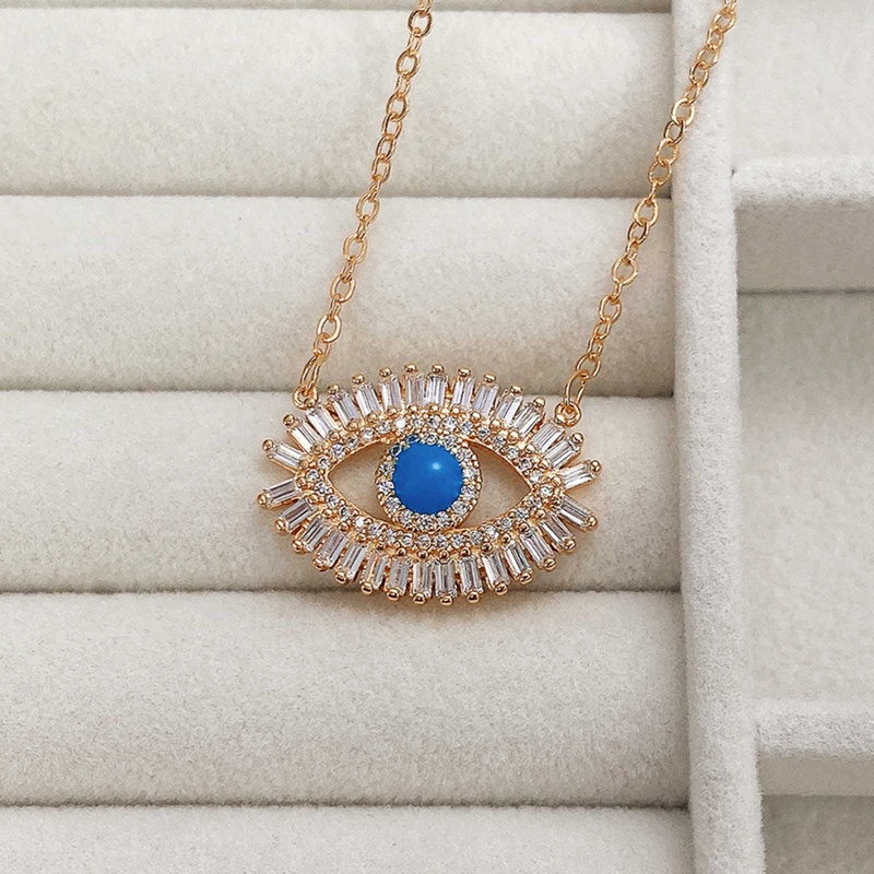 Kalung Liontin Evil Eye Keren Dengan Cubic Zirconia Untuk Wanita