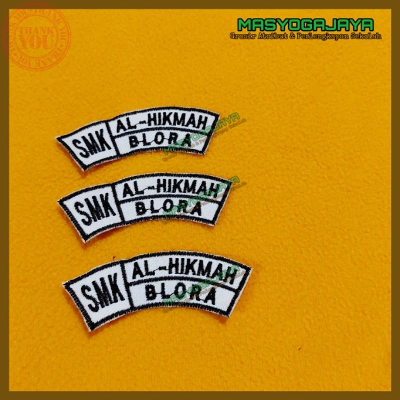 Bordir Bet Lokasi Sekolah / Badge Lokasi Sekolah / Badge Nama Sekolah / Emblem Lokasi Sekolah - Atri