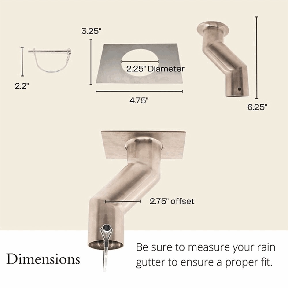 Populer Rantai Hujan Adaptor Aksesoris Stainless Steel Talang Drain Downspout Outlet Untuk Taman