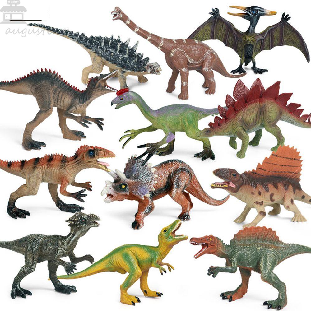 AUGUSTINA Mainan Angka Dinosaurus Mainan Klasik Anak Dinosaurus Hewan Dunia Hewan Model Dinosaurus Bermain set Simulasi Animal Action Figure Model Tiranosaurus