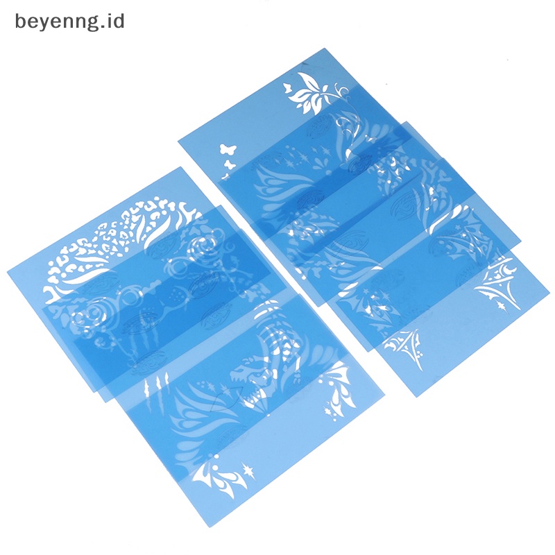Beyen Cat Wajah Stensil Reusable Template Tato Paing Gambar Cetakan Alat Makeup ID