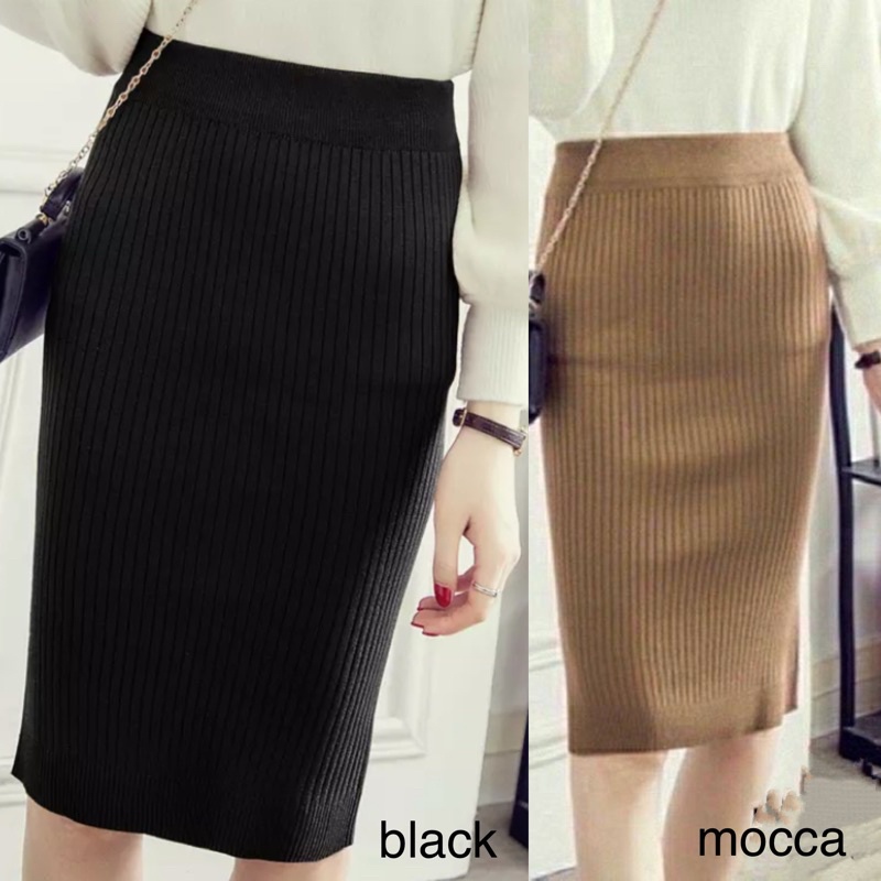 Rok rib rajut pensil (R60)