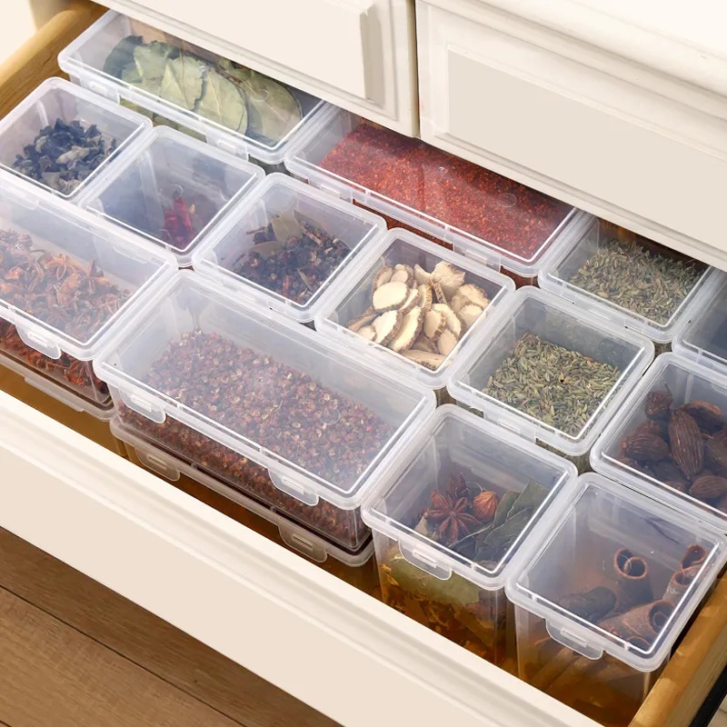 Kontainer Food Case Bumbu Samping Kulkas/Kotak Penyimpanan Organizer Dapur/Toples Sereal Plastik Dapur/Kotak Bumbu Cabe Kering/Refrigerator Food Fresh Storage Box/