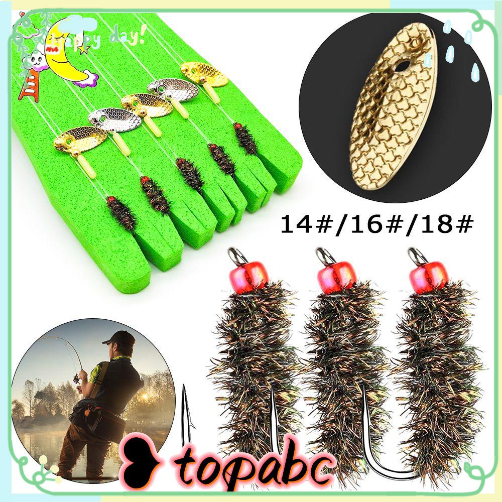 TOP Hook Pancing Lalat Alat Buatan Umpan Serangga Lalat Nano Fly Sequin Barbed Hook Wire Line Group Kit