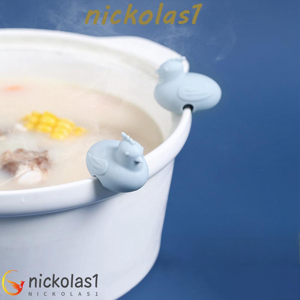 NICKOLAS1 Holder Panci Warna Random Ayam Silikon Kitchen Gadget Set Aksesoris Dapur Home Spill Stopper