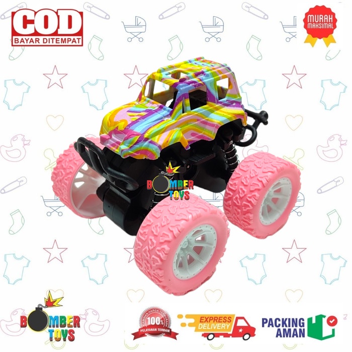 MAINAN ANAK MOBIL ZAP MONSTER JUNGKIR CAR BALIK TRUCK TRUK FRICTION WARNA WARNI 4WD MONSTER ZAB