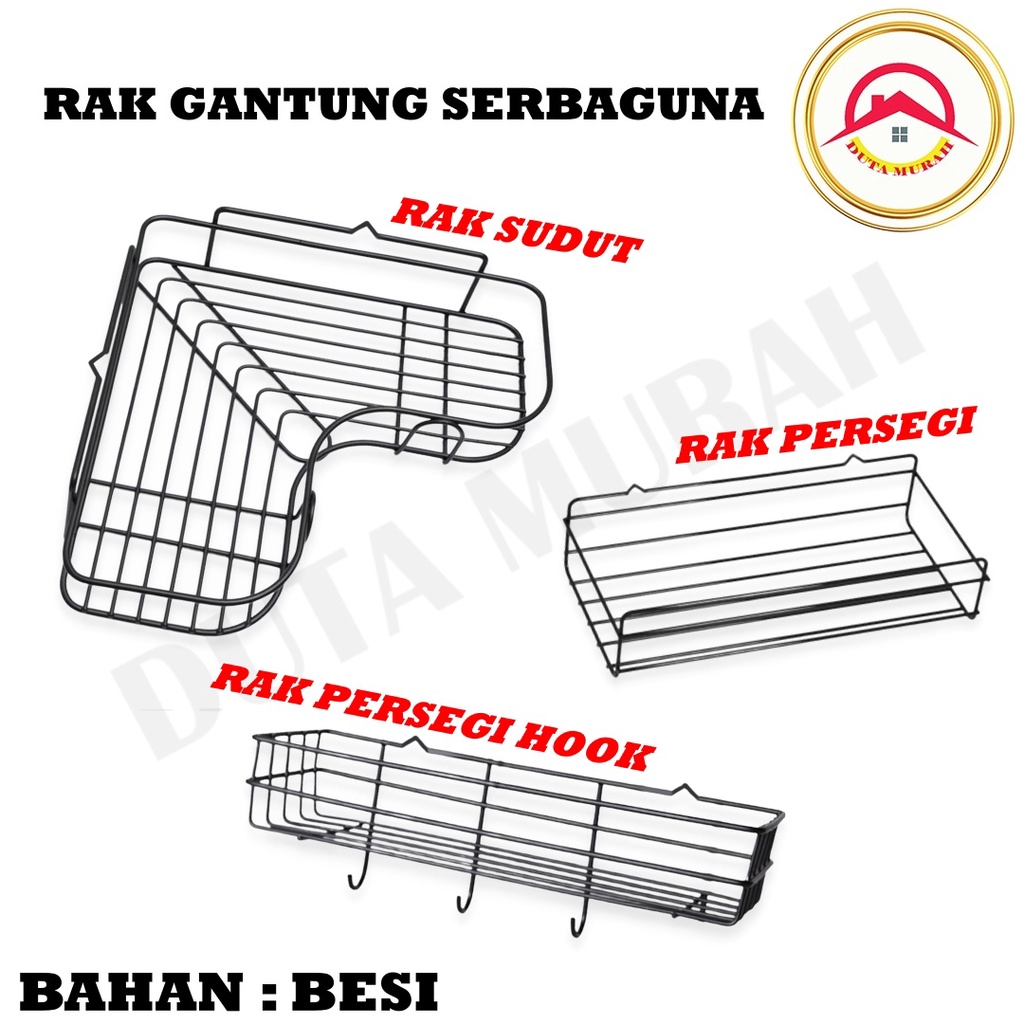Rak Sudut Kamar Mandi/Tempat Sabun / Rak Dapur Besi Gantung Keranjang Sudut Kamar Mandi