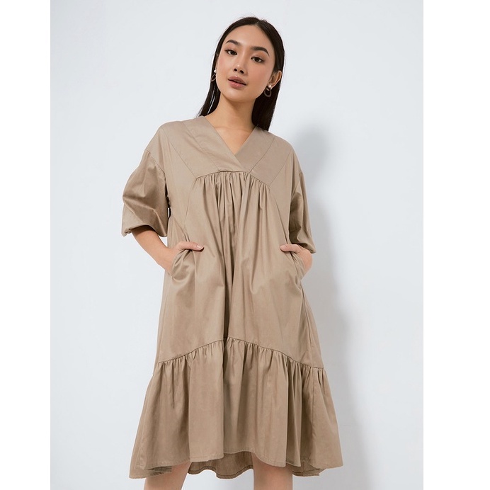 Ms Daisy Callie Ruffle Midi Dress With Pocket