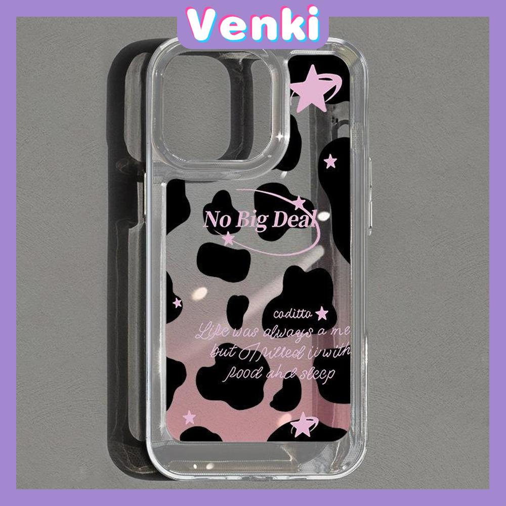 VENKI - Untuk iPhone 11 Case Clear Hard Space Phone Case Airbag Shockproof Protection Camera Simple Cute Strawberry Stars Kompatibel dengan iPhone 14 13 Pro Max iPhone 12 Pro Max XR