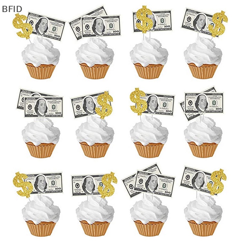 [BFID] 9 Pcs Dolar Amerika Topper Kue Set Dekorasi Pesta Ulang Tahun Perlengkapan Baking Decor [ID]