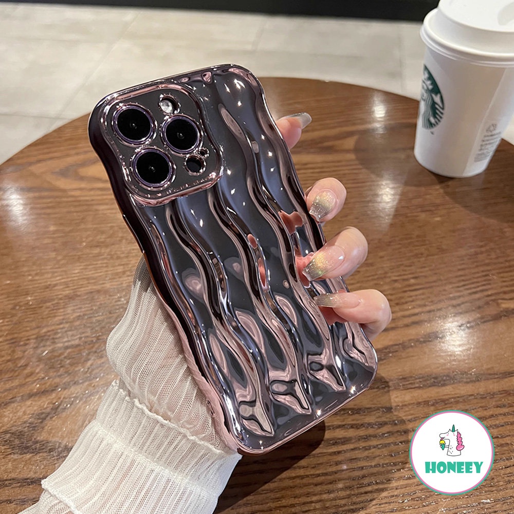 Ins Warna Solid 3D Riak Air Casing Ponsel Kompatibel Untuk Iphone14 12 13 Pro Max Case iPhone 11 Pro Max Lembut Shockproof Ponsel Cover