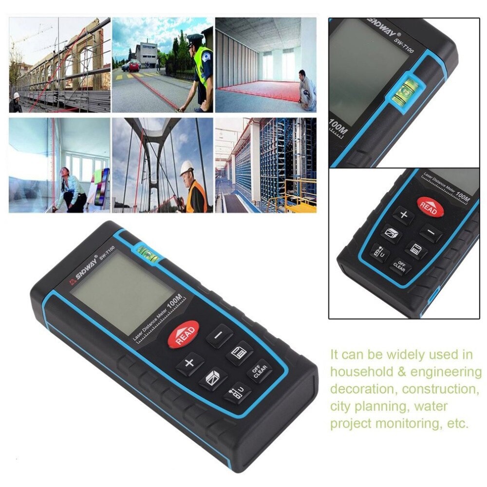 AKN88 - SNDWAY SW-T100 - Digital Laser Distance Meter Rangefinder - 100M