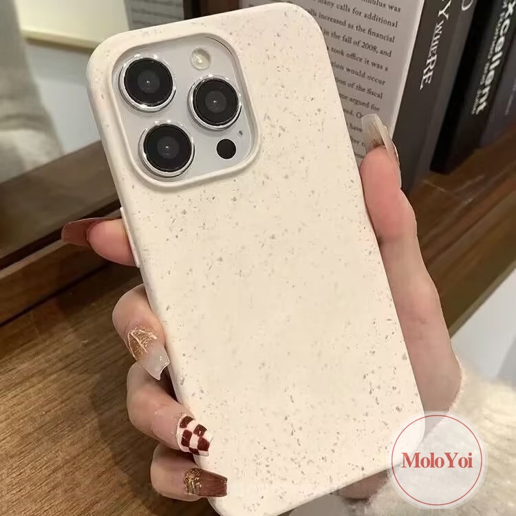 Solid Color Degradable Frame Skin Feel Anti-Fall Hard Case Compatible for IPhone 11 14 13 12 Pro Max XR XS X MAX 8Plus 7Plus 8 7 Plus Luxury Simple Solid Color Phone Cover