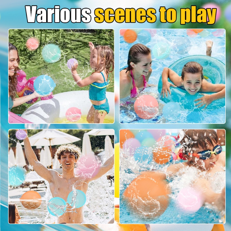 1pc Musim Panas Ourdoor Reusable Water Balls Water Balloons Bom Splash Balls Water Fight Balon Air Untuk Permainan Anak Mainan