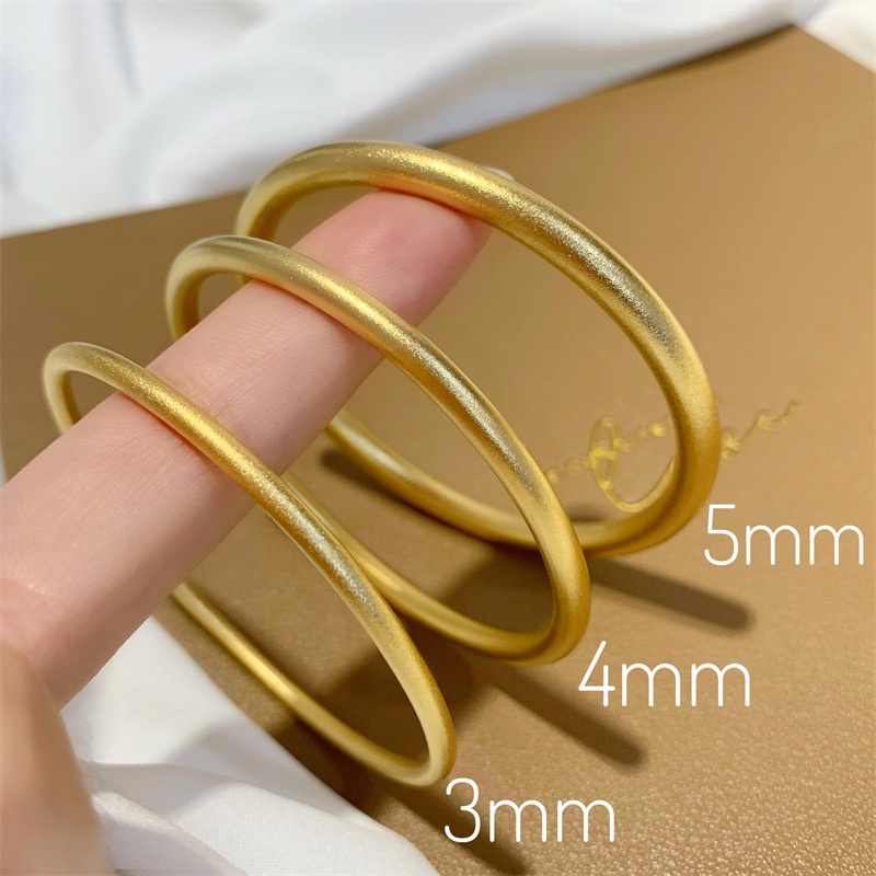 Gelang Emas 24K Korea Gelang Wanita Emas Imitasi Frosted Bracelet Tidak Luntur Aksesoris Hadiah