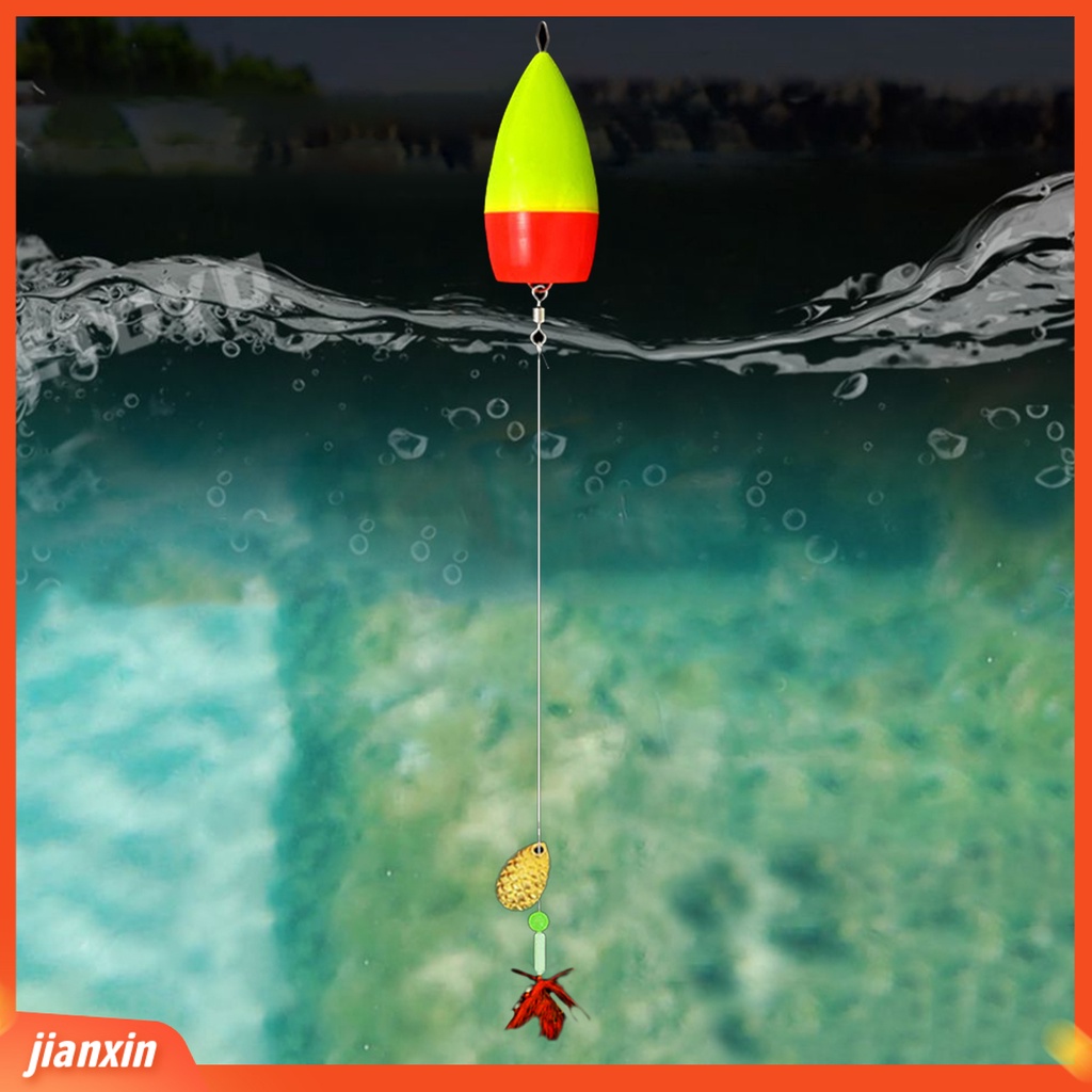 (In Stock) 1set Fly Fishing Rig Spinner Payet Two-tone Float Space Bean Nylon Line Sharp Hook Alat Bantu Lempar Putar Mengambang Tenggelam Memancing Umpan Rig Kit Perlengkapan Memancing