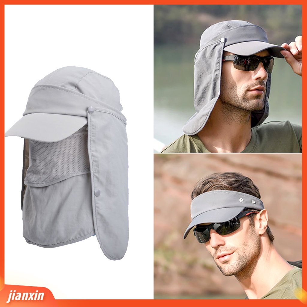 (In Stock) Musim Panas Pria Penutup Wajah Topi Matahari Tabir Surya Topi Baseball Untuk Olahraga Outdoor