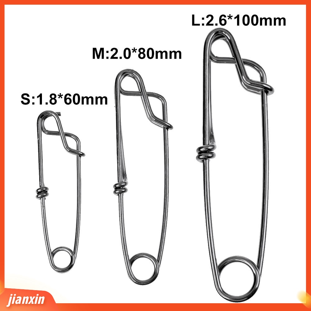 (In Stock) 5Pcs Stainless Steel Garis Panjang Snap Clip Tuna Kepiting Udang Alat Pancing