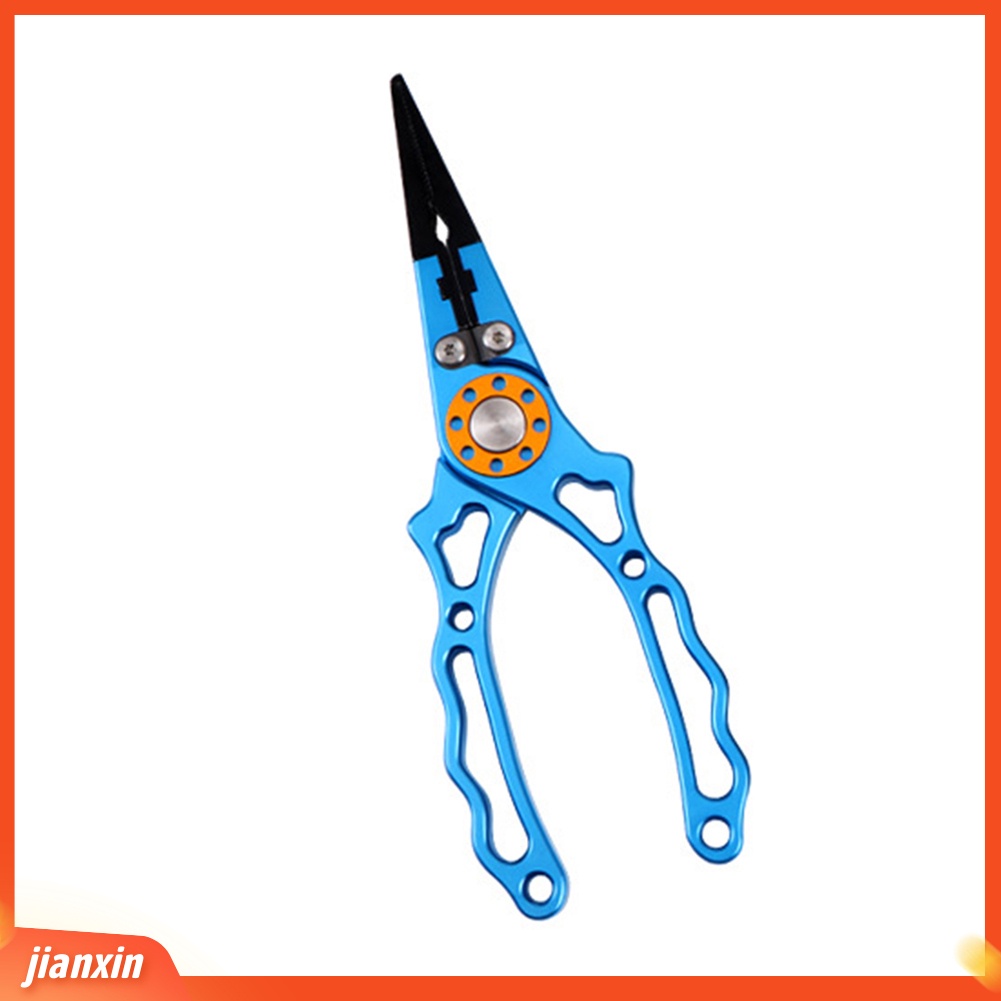 (In Stock) Aluminium Alloy Fishing Lure Plier Split Ring Cutter Scissor Dengan Sarung Lanyard