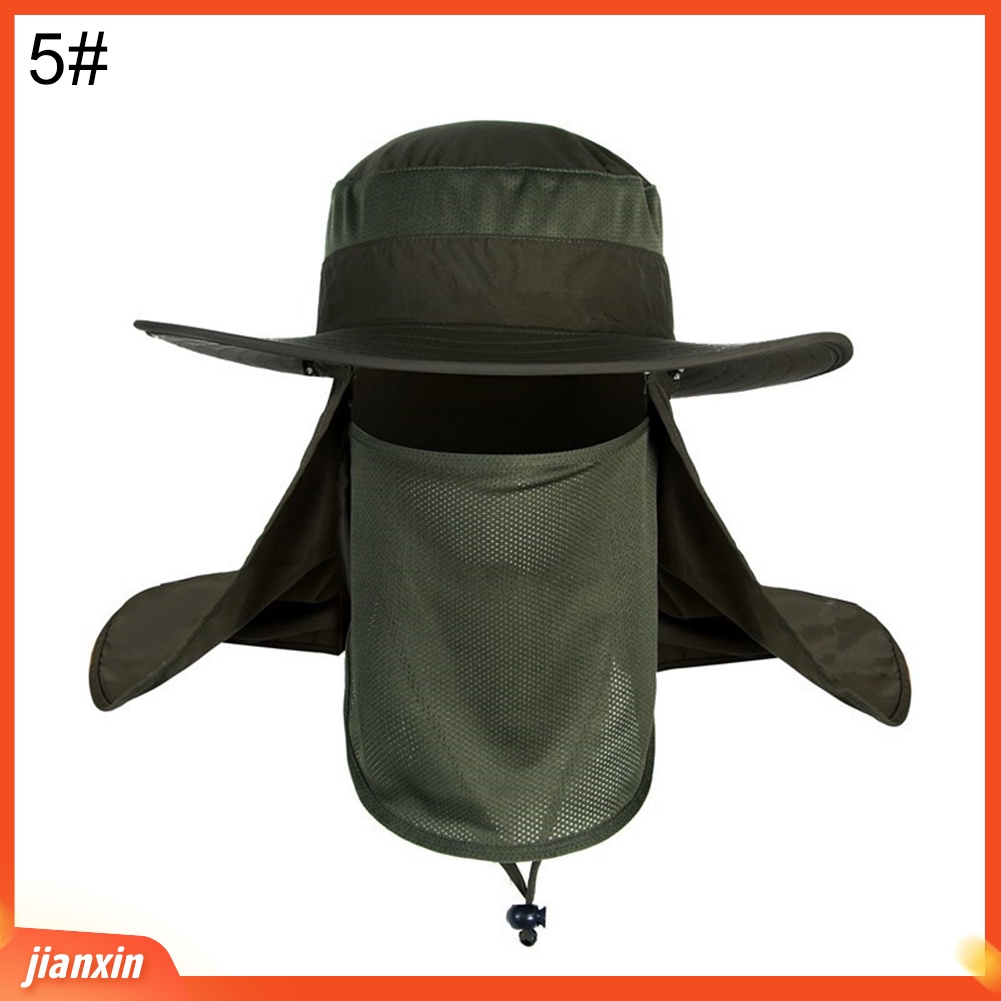 (In Stock) Unisex Matahari UV Protectiom Mesh Bucket Hat Detachable Neck Face Flap Boonie Hat