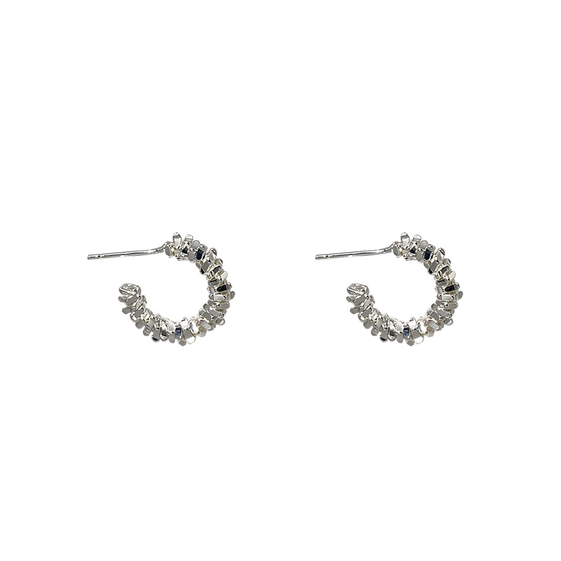 C Shape S925 Silver Earrings Ear Studs Untuk Aksesoris Perhiasan Wanita Gadis Manis Keren