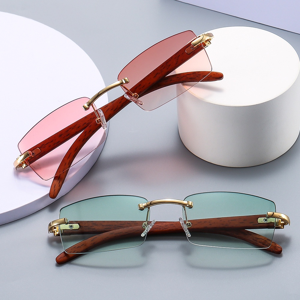 Fashion Square Aesthetic Shades Sunglasses Untuk Wanita/Men Metal Frame Sunglasses Eyewear