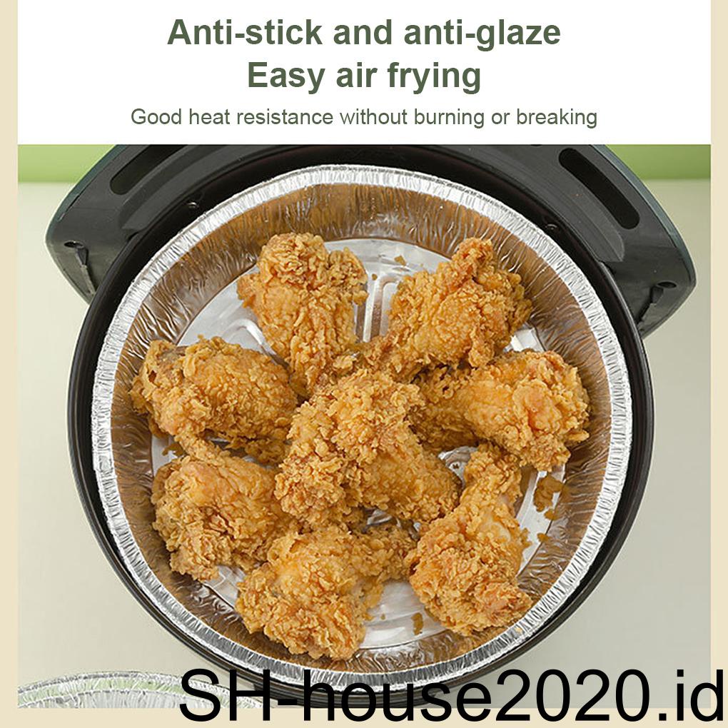 10buah Air Fryer Pad Universal Isolated Pads Bantalan Makanan Tahan Panas Aluminium Foil Baking Tray Aksesori Masak