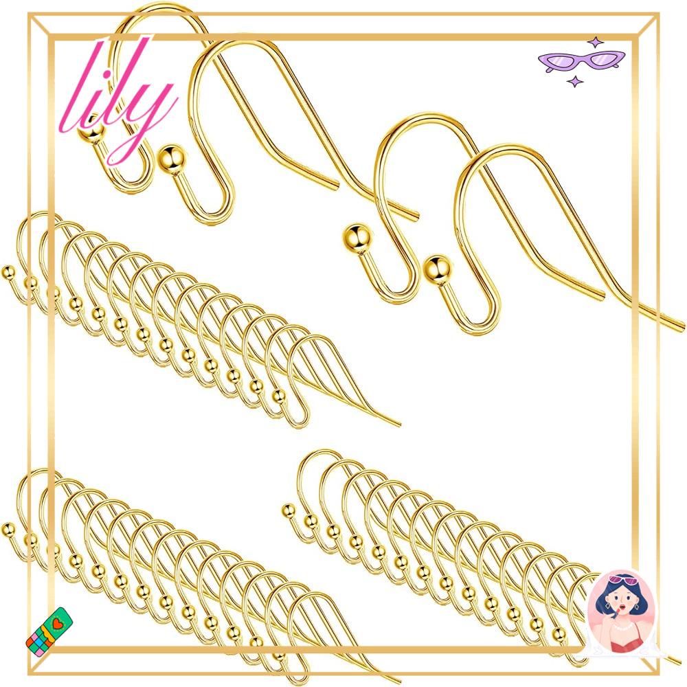 LILY Hipo-alergi, Kait Anting Kait Ikan, Membuat Perhiasan Kabel Telinga Emas Anting DIY Untuk Wanita