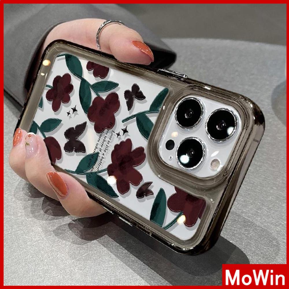 Case iPhone 14 Pro Max iPhone Case Space Hard Acrylic Phone Case Tombol Berlapis Shockproof Dark Red Flower Kompatibel dengan iPhone 13 Pro Max 12 Pro Max 11 Xr 6Plus 7Plus 8Plus