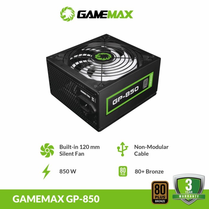 PSU Gamemax GP850 Gaming Power Supply 80+ Bronze