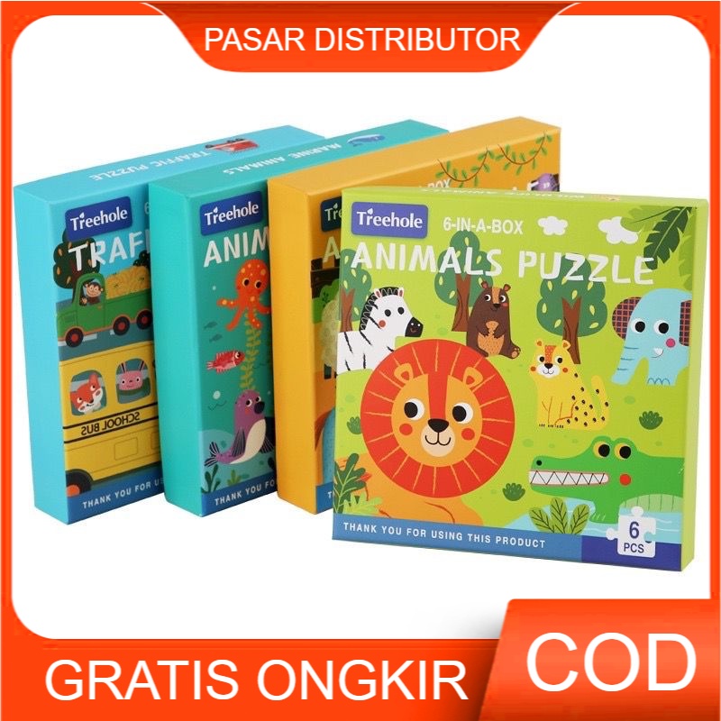 Mainan Edukasi Anak 6 IN 1 BOX PUZZLE Mainan Edukasi Anak Montessori