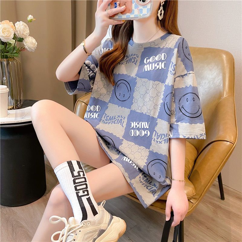 THISTLE - Oversize Tee Tshirt Wanita Model Longgar Motif Good Music Smiley NEW