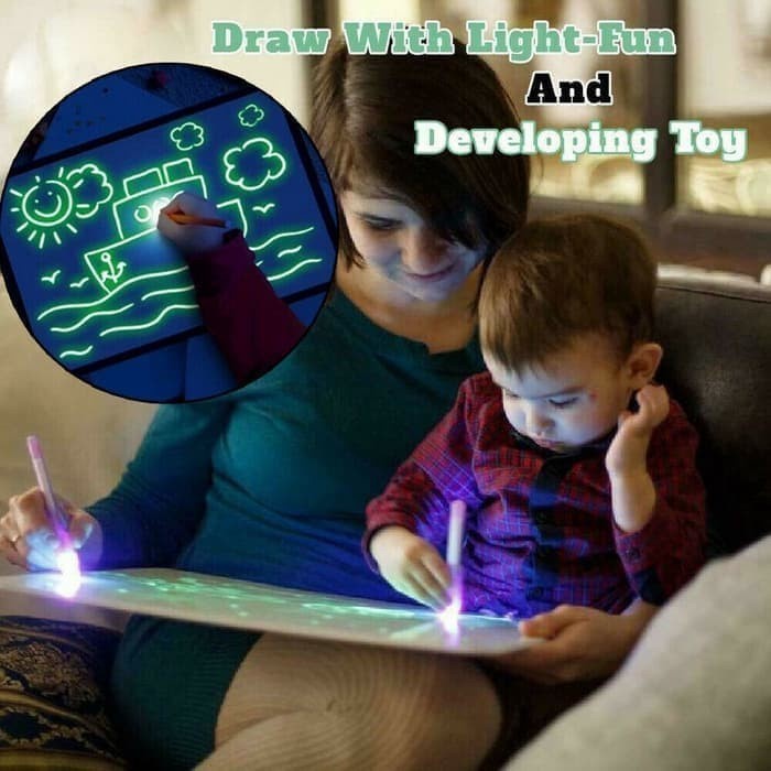 MAGIC LIGHT TABLET PAPAN MAGIC DRAWING BOOK ANAK