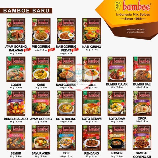 

Bumbu Bamboe All Varian - Opor - Kare - soto ayam - soto daging - nasi goreng - rawon - rendang gule