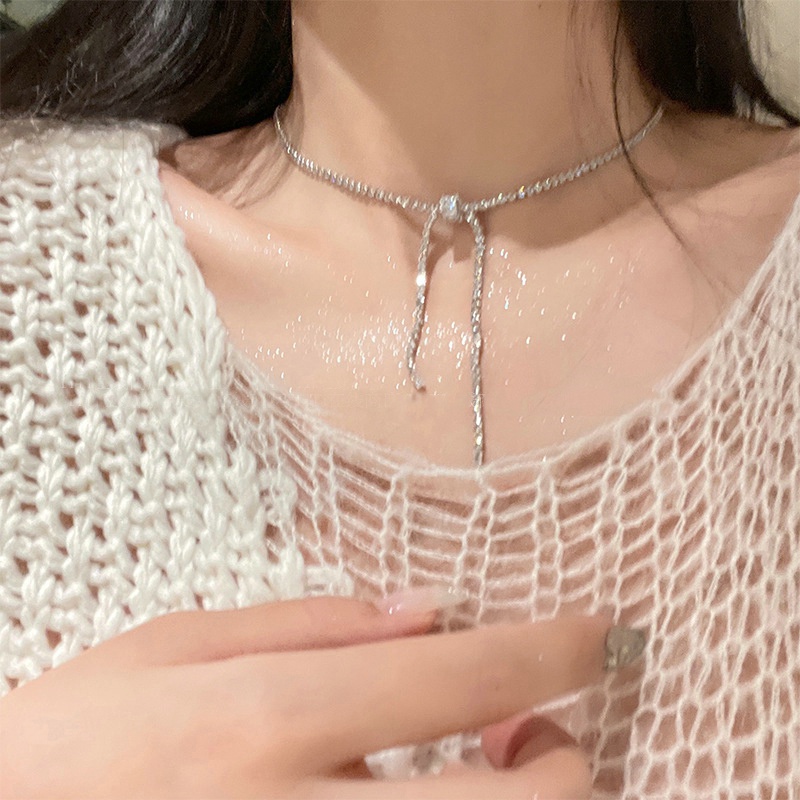 Y2k Manik-Manik Niche Kalung Rempah Gadis Cinta Mutiara Imitasi Salib Choker Kreatif Fashion Manis Keren Serbaguna Wanita Pribadi Kalung