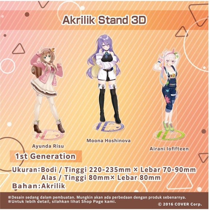 SALE hololive Indonesia Akrilik Stand 3D - 1st Generation - Iofi Termurah