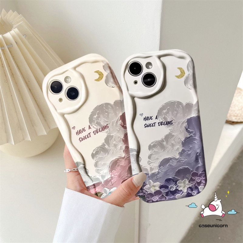 Fashion 3D Wavy Curved Edge Back Cover Case Untuk Infinix Hot8 30i 9 10Lite Hot 10 11 12 30 20 8 9 Play Note 12 G96 12 4G Smart 6Plus 6 7 5 Art Lukisan Cat Minyak Bunga Awan Lembut Sarung