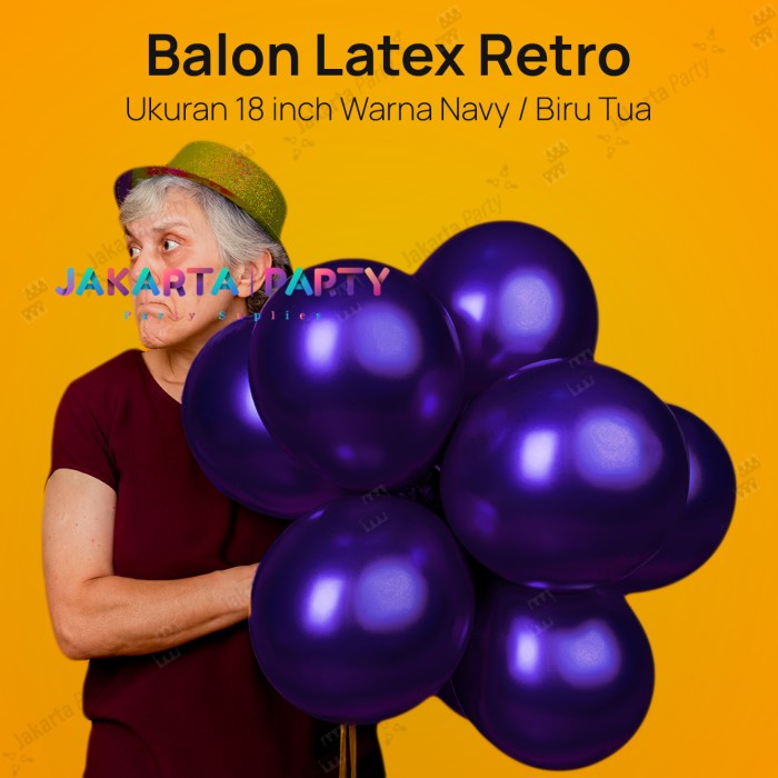 Balon Latex Retro Navy JUMBO / Balon Latex 18 Inch