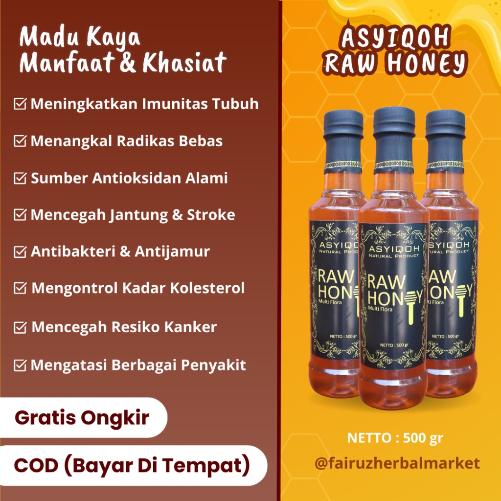 

Madu Murni Asli 500 Gram | Madu Asyiqoh Raw Honey Premium Original